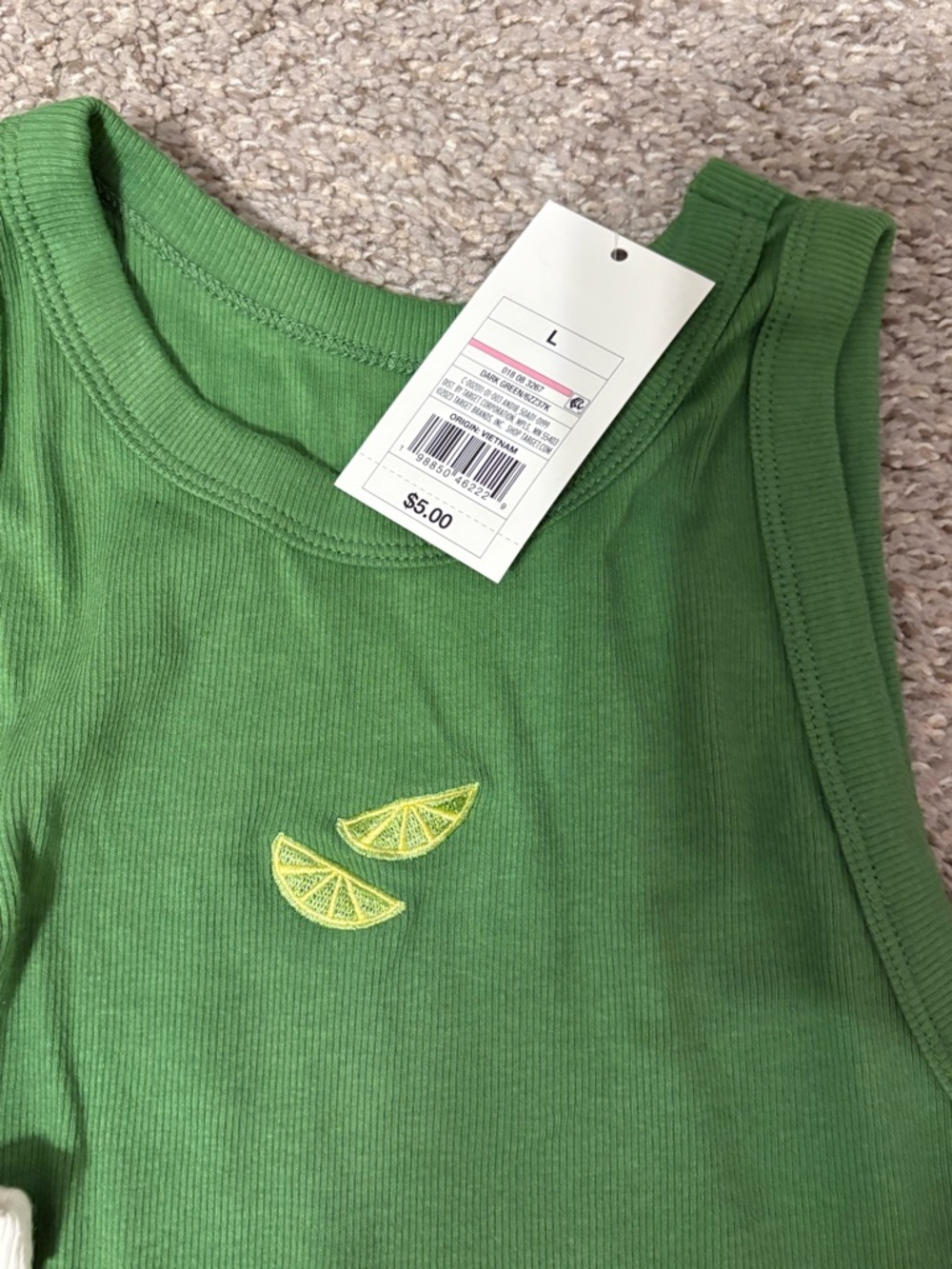 a new day White and Green Womens Tank Tops with Embroideries - Picture 2 of 5
